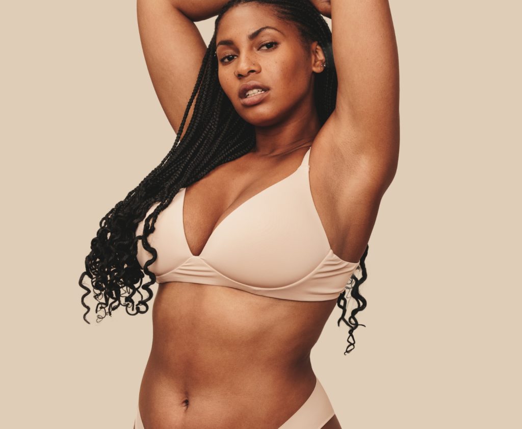 Woman's upper body for post-weightloss