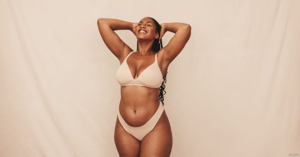 Woman in her weight loss journey. (Model)